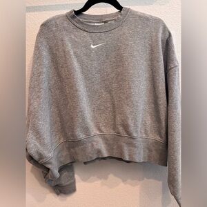 Nike Light Gray Crewneck Sweatshirt with White Swoosh
